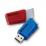 Verbatim Store 'n' Click - Memoria USB 3.2 GEN1 - 2x32 GB - Rosso/Blu (V Store n Click USB 3.0 2x32GB R/B)