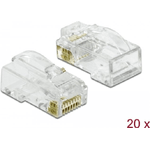 DeLOCK - Netzwerkanschluss - RJ-45 (M) - UTP - 5 - 6,5 mm - CAT 6 - durchsichtig (Packung mit 20) (86473)