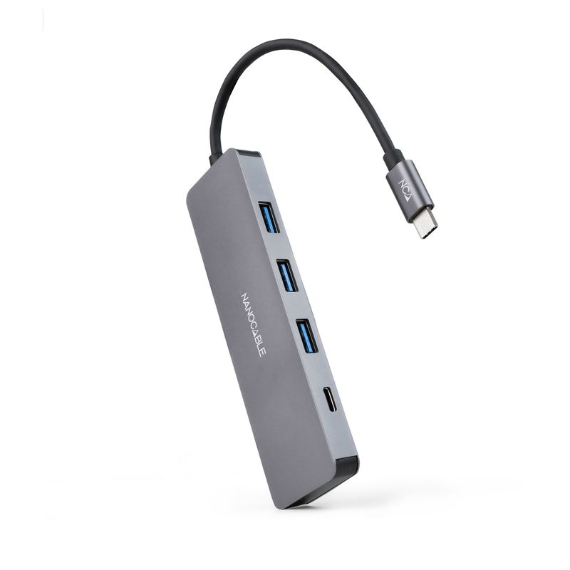 Nanocable-10.16.4409-hub-di-interfaccia-USB-3.2-Gen-1--3.1-Gen-1--Type-C-5-Mbit-s-Grigio