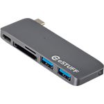 ESTUFF ES84121-GREY replicatore di porte e docking station per laptop USB 3.2 Gen 1 3.1 Gen 1 Type-C Grigio (USB-C Slot-