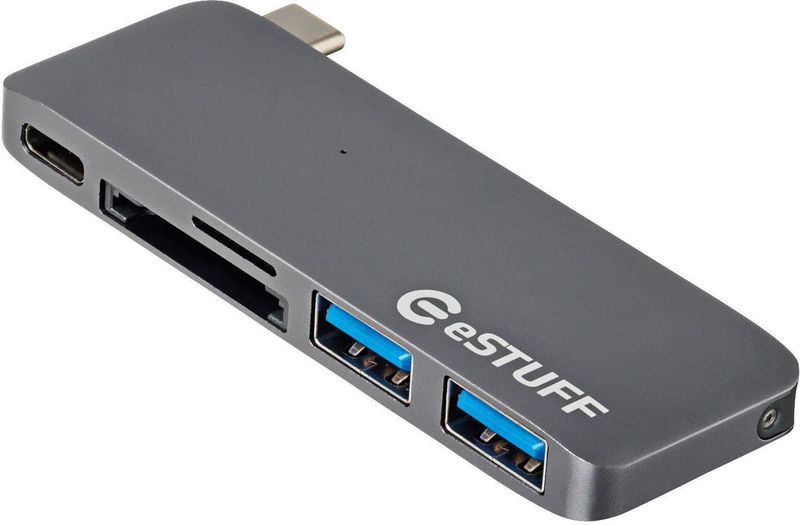 eSTUFF-ES84121-GREY-replicatore-di-porte-e-docking-station-per-laptop-USB-3.2-Gen-1-3.1-Gen-1-Type-C-Grigio--USB-C-Slot-