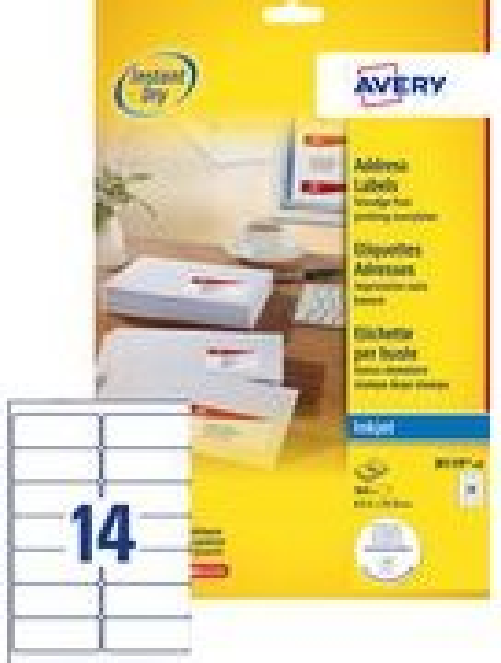 Avery - Etichette per indirizzi - bianco - 635 x 339 mm 2400 etichetta(e) (100 fogli x 24) (J8159-100