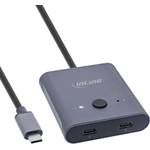 InLine USB-C Switch, bidirektionaler Umschalter, 10Gb/s, 100W. Max. Datenübertragungsrate: 10 Gbit/s