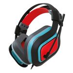 Gioteck - HC-9 Cuffia stereo cablata blu e rossa per Switch/Switch Lite, PC, Mac e cellulare