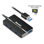 Hamlet XHUB-04U3P hub di interfaccia USB 3.2 Gen 1 (3.1 Gen 1) Type-A 5000 Mbit/s Nero