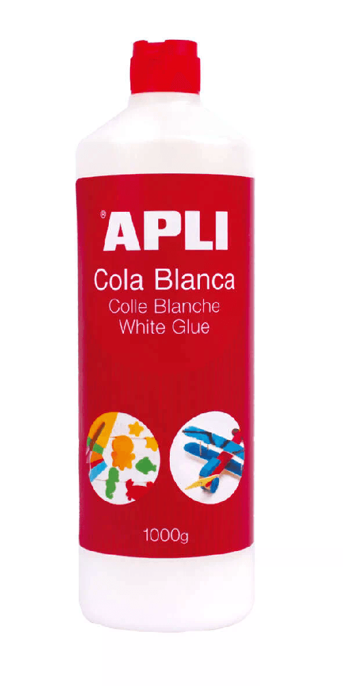 Colla-bianca-Apli---1000-g---Asciugatura-rapida---Resistente-all-acqua---Ideale-per-lavori-manuali-e-scolastici.-Bianco