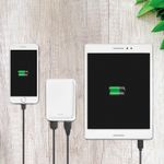 -Batteria-Portatile-Per-Smartphone-E-Tablet-5000-Mah-Con-Due-Porte-Usb-Bianca