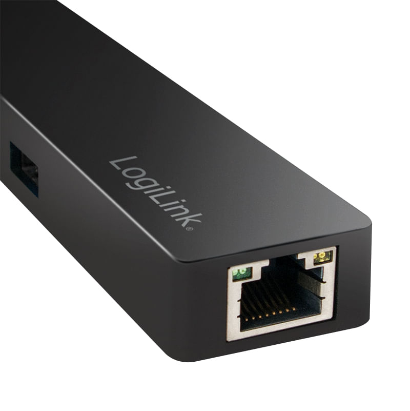 LogiLink-USB-3.1-Hub-Type-C-3-porte-3-porte-GEN-1-LAN-nero