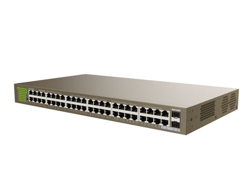 Switch-Gigabit-Ethernet-da-50-Porte-Tenda-48-Porte-Gigabit---2-Porte-Gigabit-SFP-Switch-non-Gestito-VLAN-Protezione-Contro-i-Fulmini-6-kV-Indicatore-LED-Montaggio-su-Tavolo-Parete-Rack