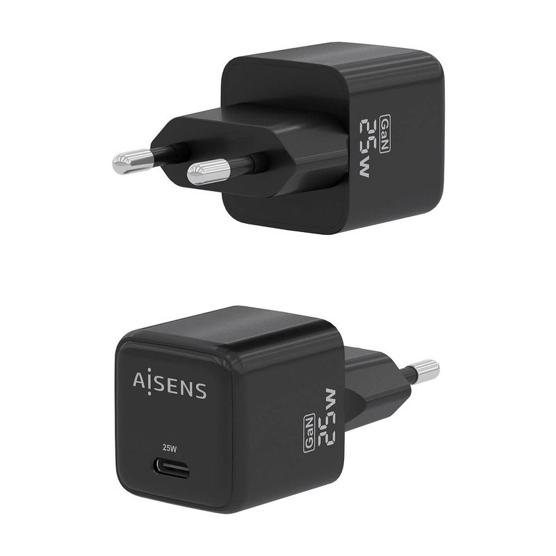 AISENS-ASCH-25W1P013-BK-Caricabatterie-per-dispositivi-mobili-Universale-Nero-AC-Ricarica-rapida-Interno