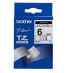 Brother Black on White Gloss Laminated Tape, 6mm nastro per etichettatrice TZ