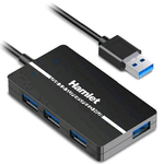 Hamlet XHUB-04U3 hub di interfaccia USB 3.2 Gen 1 (3.1 Gen 1) Type-A 5000 Mbit/s Nero