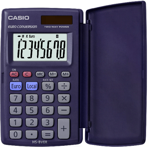 Casio-HS-8VER-calcolatrice-Tasca-Calcolatrice-di-base-Blu