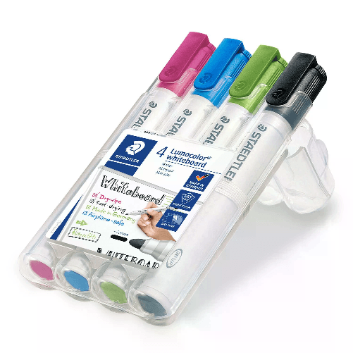 Staedtler-Lumocolor-351-evidenziatore-4-pz-Tipo-di-punta-Nero-Azzurro-Verde-chiaro-Rosa