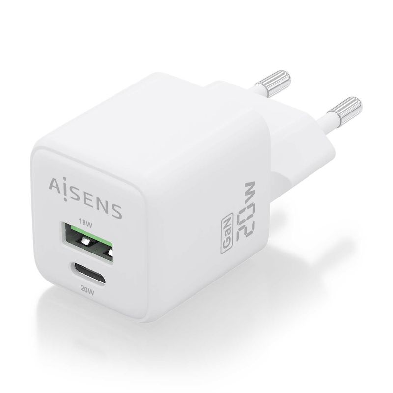 AISENS-ASCH-20W2P010-W-Caricabatterie-per-dispositivi-mobili-Universale-Bianco-AC-Ricarica-rapida-Interno