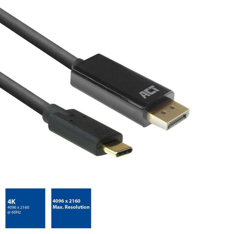 Cavo-adattatore-video-ACT-AC7325-2-m-USB-Type-C-DisplayPort-Nero