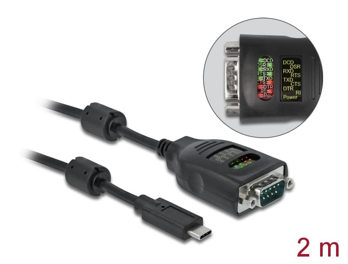 Delock---Adattatore-seriale---USB-C---RS-232-x-1---Nero--90414-