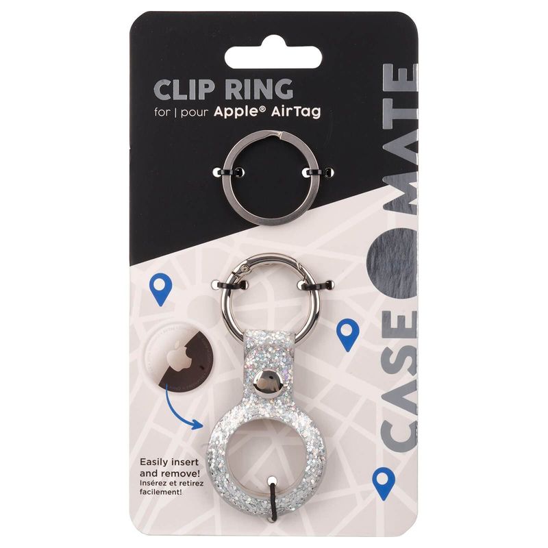 portachiavi-case-mate-clip-ring-Apple-AirTag-argento-scintillante