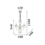 Lampadario-Classico-Tiepolo-Vetro-Trasparente-3-Luci-E14