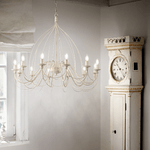 Lampadario-Shabby-Chic-Provenzale-Corte-Metallo-Bianco-12-Luci-E14