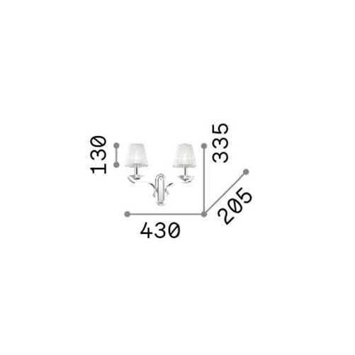 Applique-Classica-Pegaso-Metallo-Bianco-2-Luci-E14