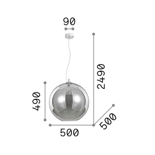 Sospensione-Moderna-Nemo-Metallo-Trasparente-1-Luce-E27-D40Cm