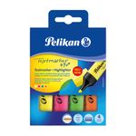 Pelikan Textmarker 490 evidenziatore 4 pz Verde, Arancione, Rosa, Giallo