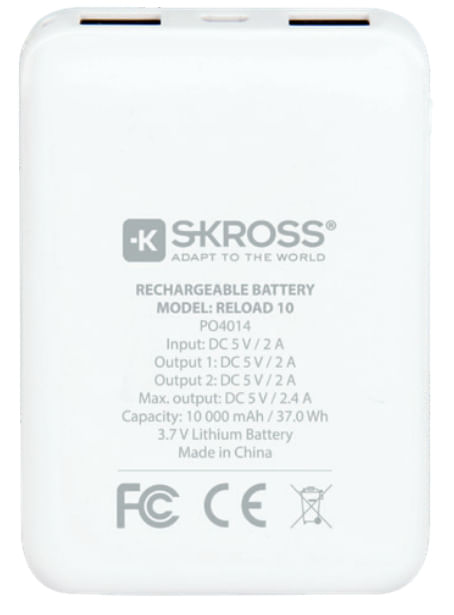 SKROSS-RELOAD-10---Power-bank---10000-mAh---37-Wh---24-A---2-porte-di-uscita--USB----sul-cavo-Micro-USB--1400130-