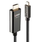 Lindy 43315 cavo e adattatore video 5 m USB tipo-C HDMI tipo A Standard Nero (5MUSBTYPECTOHDMI4K60ADAPTERCABLEWIT)