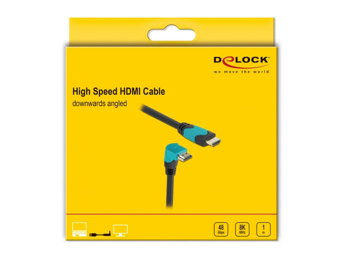 DeLOCK-86991-cavo-HDMI-1-m-HDMI-tipo-A-Standard-Nero-Blu--DeLOCK-High-Speed-HDMI-Cable-straight---angled-8K-1m---Blue-Bl