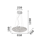 Sospensione-Contemporanea-King-Metallo-Cristallo-Cromo-12-Luci-G9-3W-3000K