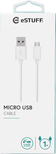 eSTUFF-ES603007-cavo-USB-1-m-USB-2.0-USB-A-Micro-USB-B-Bianco--MicroUSB-Cable-1m-White---MicroUSB-M---USB-A-M---Warranty