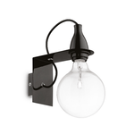 Ideal Lux Applique Moderna Minimal Metallo Nero 1 Luce E27 8W 3000K Luce Calda