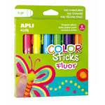 Apli Color Sticks Tempera Solida Fluorescente - Confezione da 6 Unità da 6g