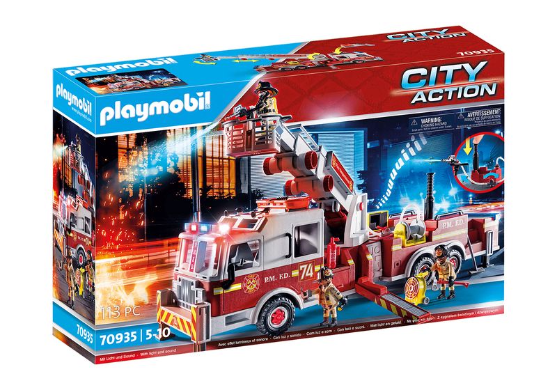 Playmobil-City-Action---Camion-dei-pompieri-US-Tower-Ladder--70935-