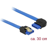 DeLOCK - Cavo SATA - Serial ATA 150/300/600 - SATA (R) dritto a SATA (R) ad angolo retto - 30 cm - a scatto - blu (84990