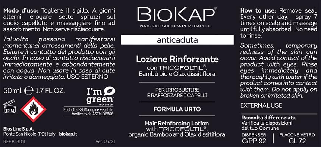 BIOS LINE - BioKap Anticaduta Lozione Rinforzante Formula urto - SPRAY 50 ml.