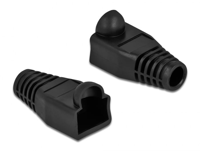 Delock-Strain-relief-for-RJ45-plug---Netzwerkkabel-Knickschutz---Schwarz--Packung-mit-20---86722-