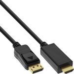 InLine Cavo DisplayPort M a HDMI M, 0,5m, con Audio, 4K/60Hz, DP1.2, nero