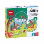 Apli Puzzle Trio di Associazione Animali e il loro Habitat - Ø 9 cm - 24 Pezzi Tondi - 8 Diversi Puzzle