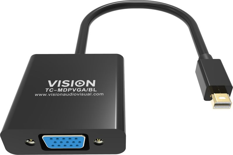 Vision-TC-MDPVGA-BL-cavo-e-adattatore-video-Mini-DisplayPort-VGA-D-Sub-Nero--VISION-Professional-installation-grade-Mini