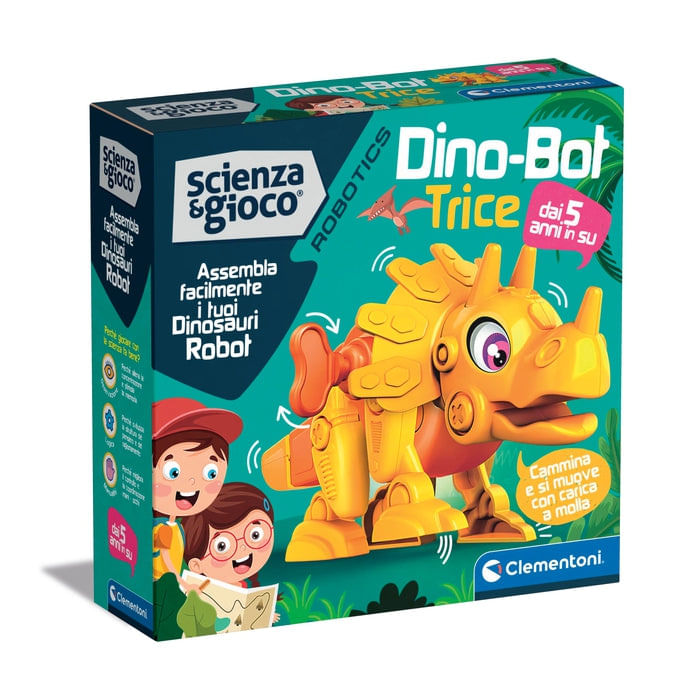 Clementoni-Clementoni-19332-Scienza-Robotics-Dino-Bot-Costruire-Laboratorio-Robotica-Modello-Dinosauro-Triceratopo-STEM-Gioco-Scientifico-5-Anni-Made-in-Italy-Colore-Italiano-19332