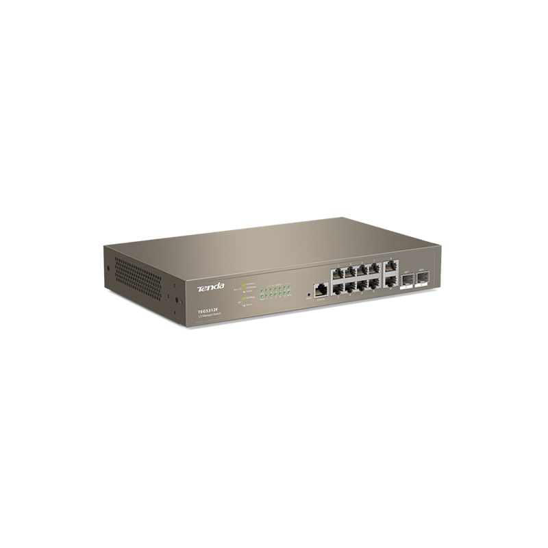 Tenda-TEG5312F-Switch-Ethernet-Gigabit-Managed-L3-10-Porte-Gigabit-Base-T-Ethernet-con-2-Porte-Gigabit-Base-X-SFP-QoS-Difese-da-Attacchi-Multipli-Desktop-e-Montato-su-Rack-Struttura-in-Acciaio