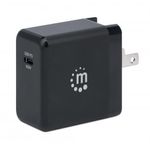 Manhattan 102278 Caricabatterie per dispositivi mobili Nero (GAN WALL CHARGER 65W / 3A- - UK/USA/EU INTERCHANGEABLE)