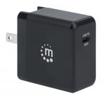 Manhattan-102278-Caricabatterie-per-dispositivi-mobili-Nero--GAN-WALL-CHARGER-65W---3A----UK-USA-EU-INTERCHANGEABLE-