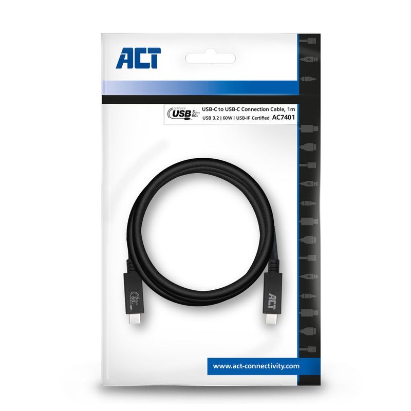 ACT-AC7401-Cavo-USB-1-m-USB-3.2-Gen-1--3.1-Gen-1--USB-C-Nero