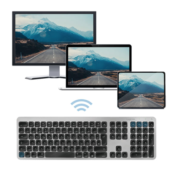 Tastiera-LogiLink-Bluetooth-grigia-Windows-MacOS