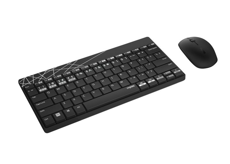 Rapoo-8000M-tastiera-Mouse-incluso-Bluetooth-QWERTZ-Tedesco-Nero