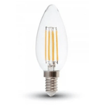 V-TAC VT-1986D Lampadina LED E14 4W Candela filamento dimmerabile - Bianco Caldo 2700K - SKU 4365