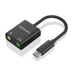 Aisens Convertitore audio da USB-C a Aisens 48KHz - USB-C/M-2xJACK 3.5/H - 10 cm - Colore nero